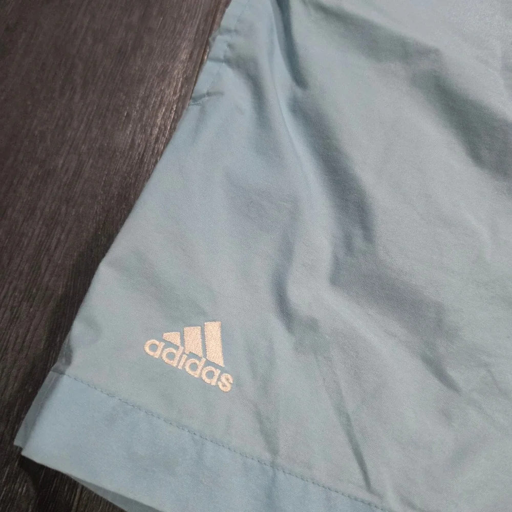 Vintage 2001 Adidas 3 Stripe Athletic Shorts Light Blue Mens Medium Retro Gym